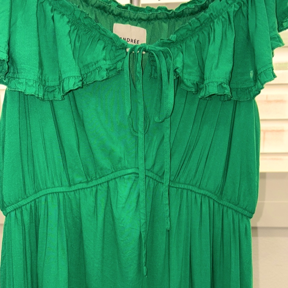 Green midi Ruffle Dress - Picture 5 of 5